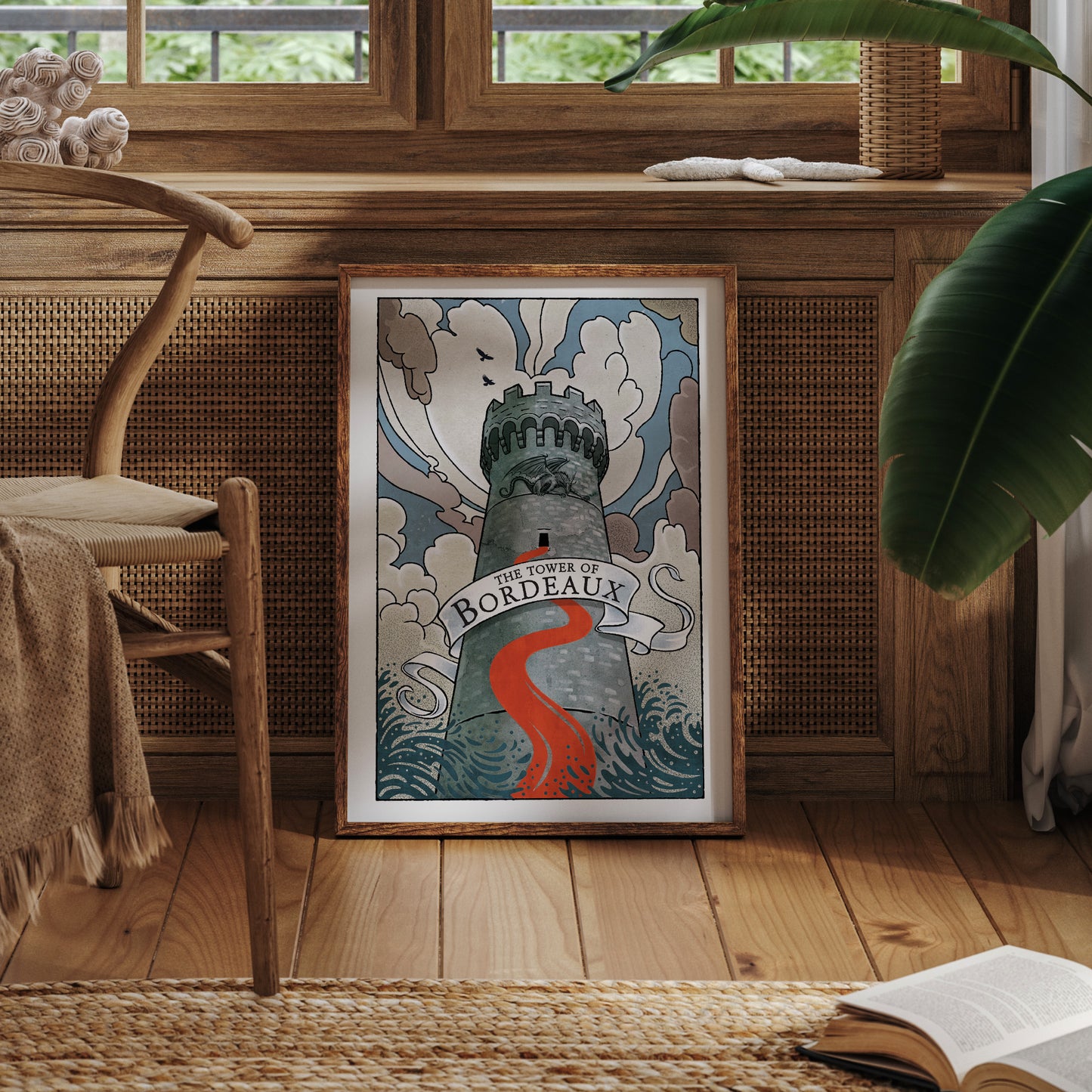 Framed art print of The Tower Bordeaux Supérieur wine