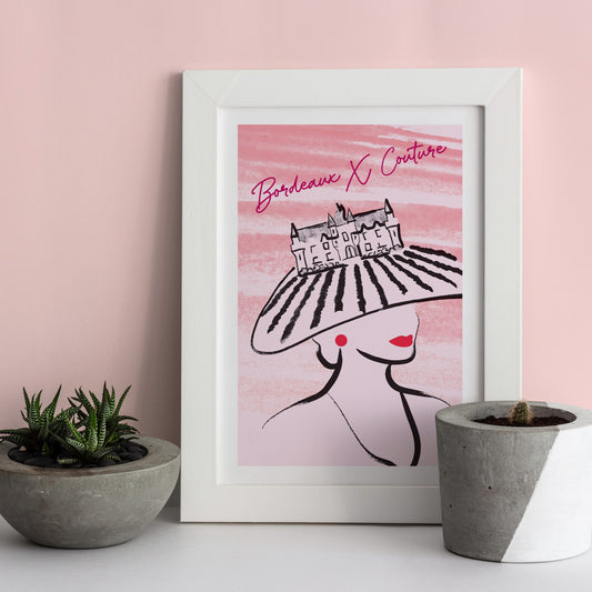 Framed art print of Tutiac Couture Bordeaux Rose wine