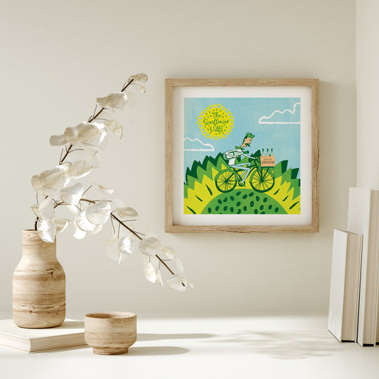Framed art print of The Sunflower Hills Cotes de Gascogne wine