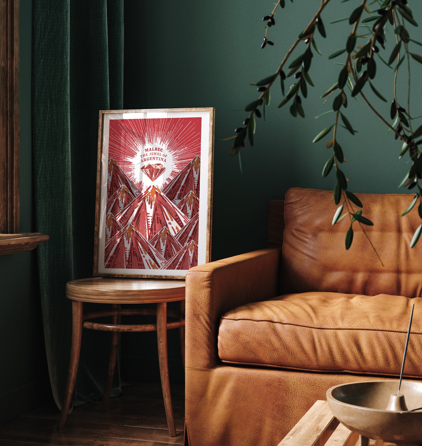 Framed art print of The Jewel of Argentina Uco Valley Malbec wine