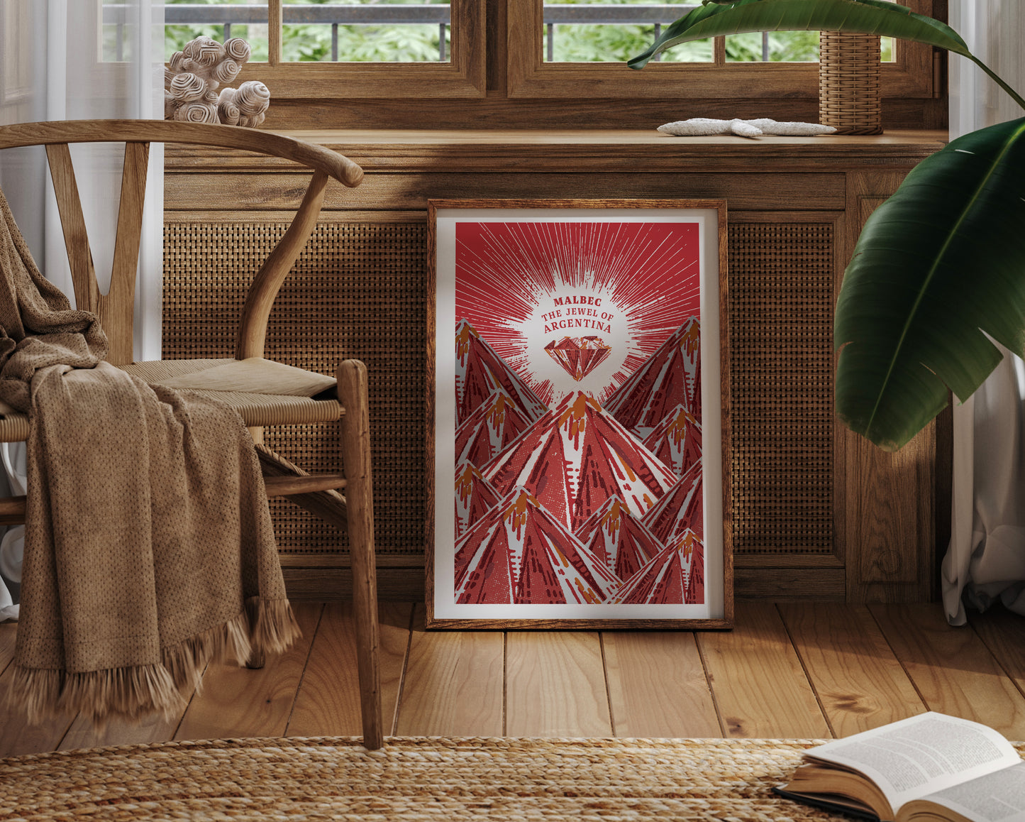 Framed art print of The Jewel of Argentina Uco Valley Malbec wine