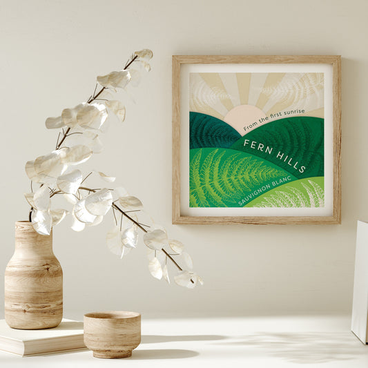 Fern Hills Sauvignon Blanc Art Print on Wall