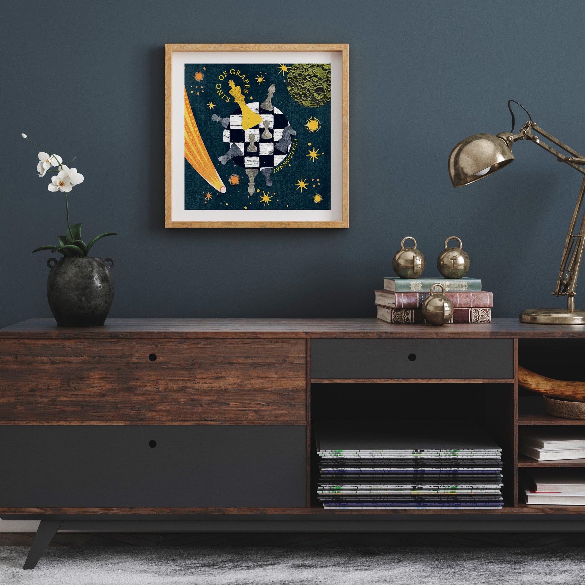 Framed Art Print of The Legends King of Grapes Chardonnay 