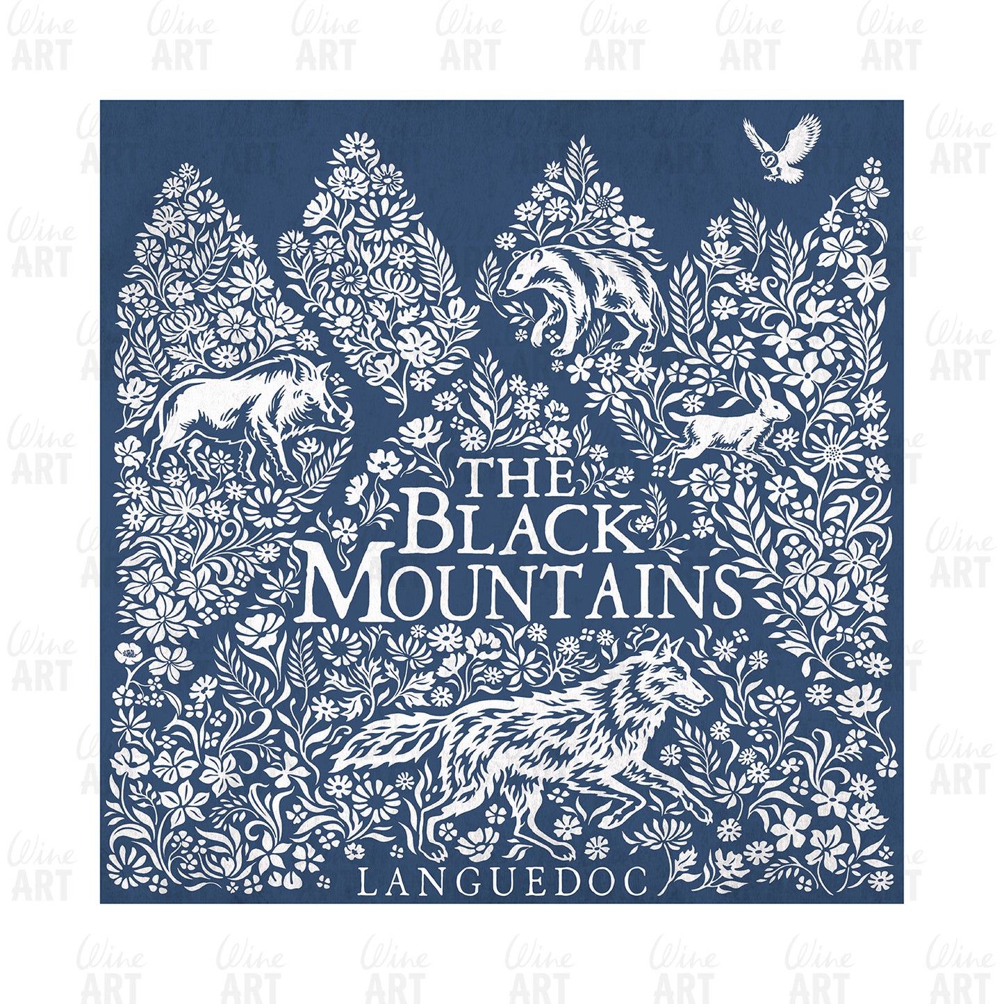 Art print of The Black Mountains Languedoc Red wine