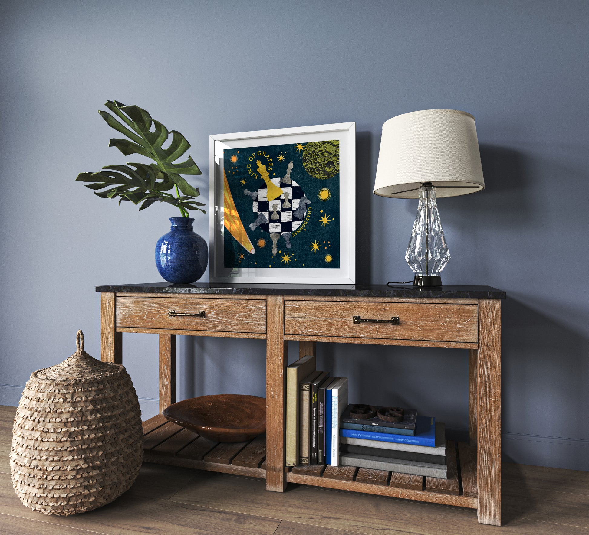 Framed Art Print of The Legends King of Grapes Chardonnay 