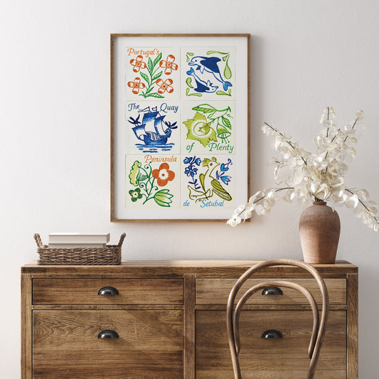 Portuguese White Wine art framed on wall