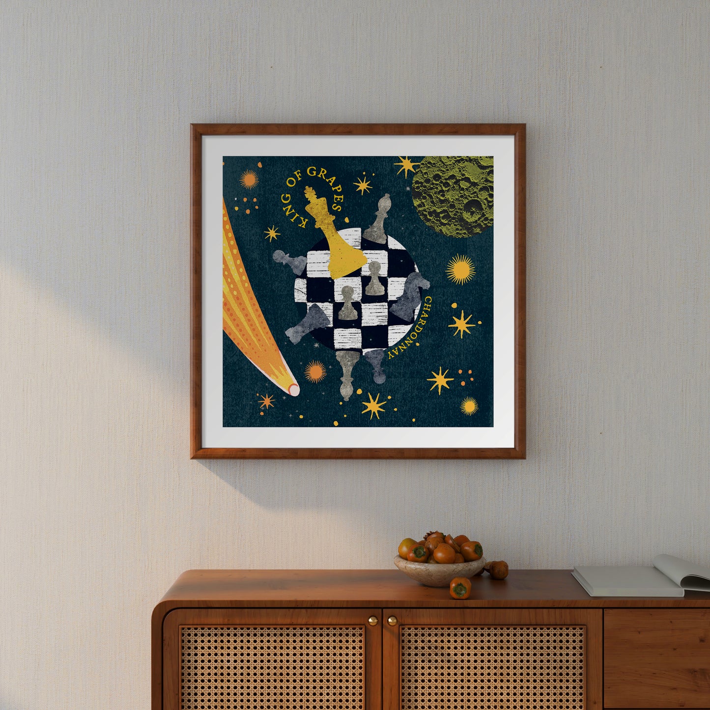 Framed Art Print of The Legends King of Grapes Chardonnay 